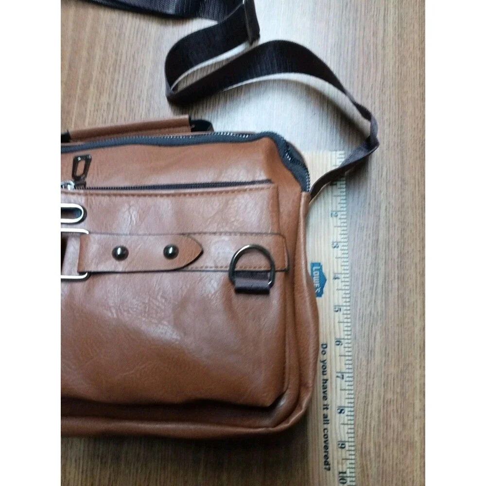 NWT CarlKimu Vintage  Camel Tan Shoulder Spacious Multi-Pocket Office Travel Bag